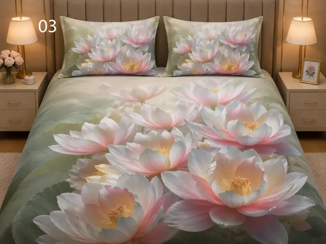 Pink Lotus Bedsheet Set