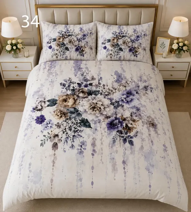 Watercolour Violet Bedsheet Set