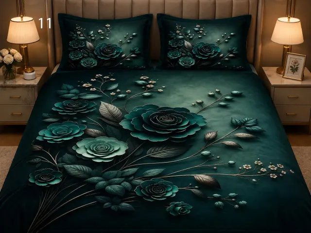 Emerald Rose Bedsheet Set