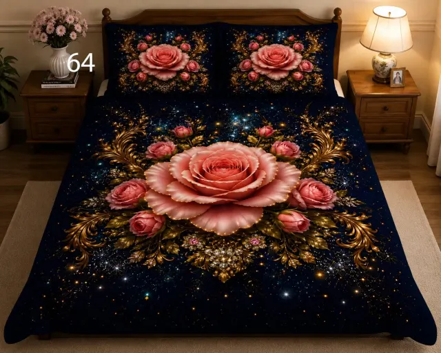 Starry Night Rose Bedsheet Set