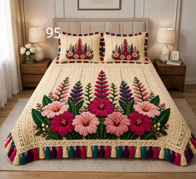 Foxglove Crochet Bedsheet Set