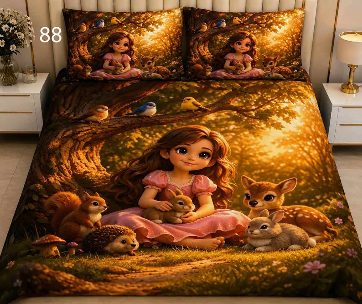 Enchanted Forest Girl Bedsheet Set