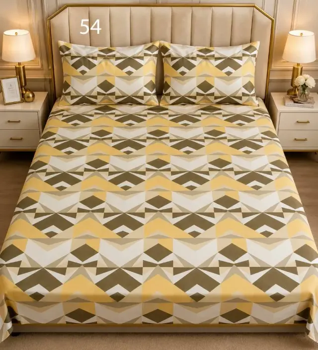 Mustard Chevron Bedsheet Set