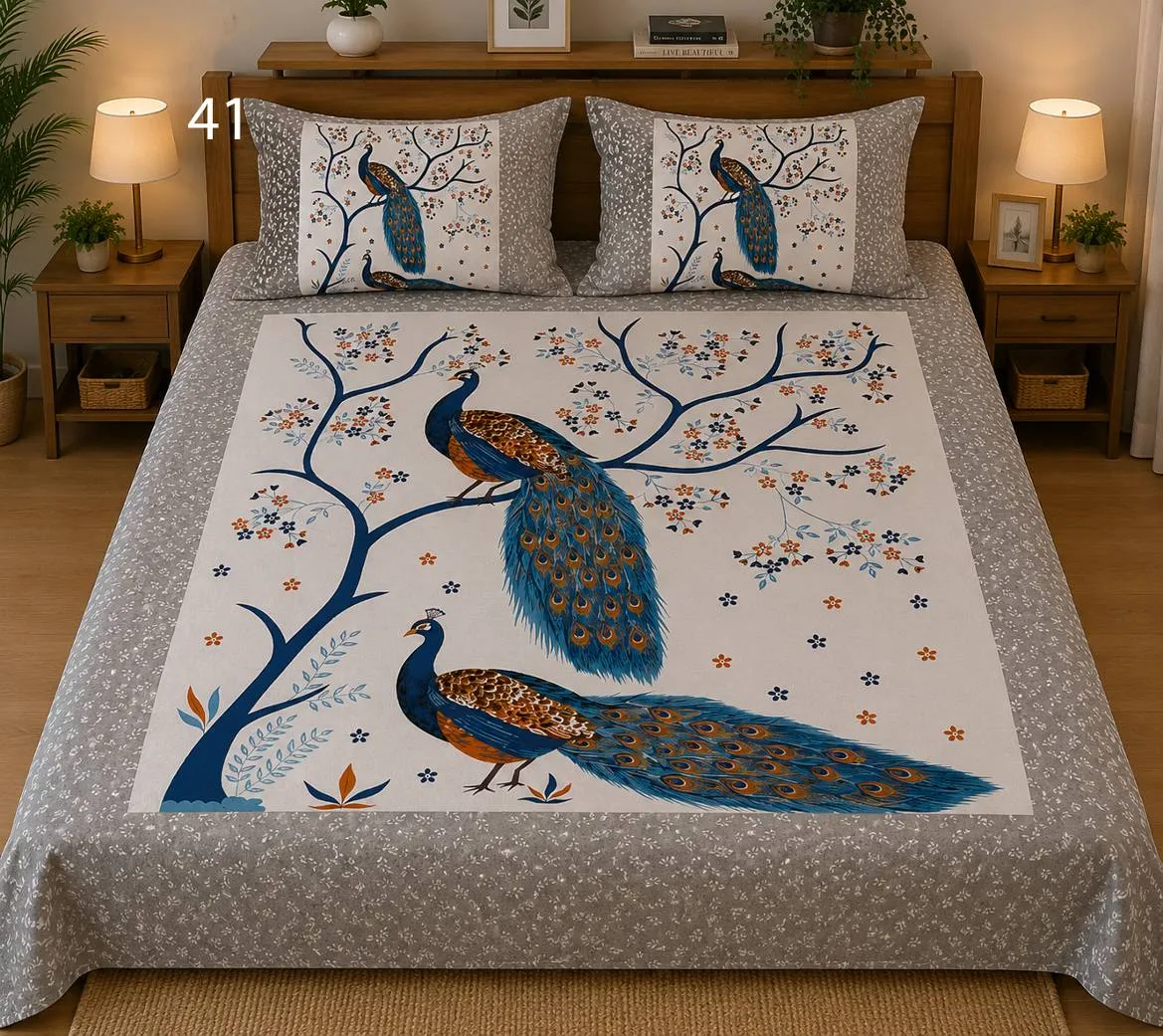 Peacock Tree Bedsheet Set