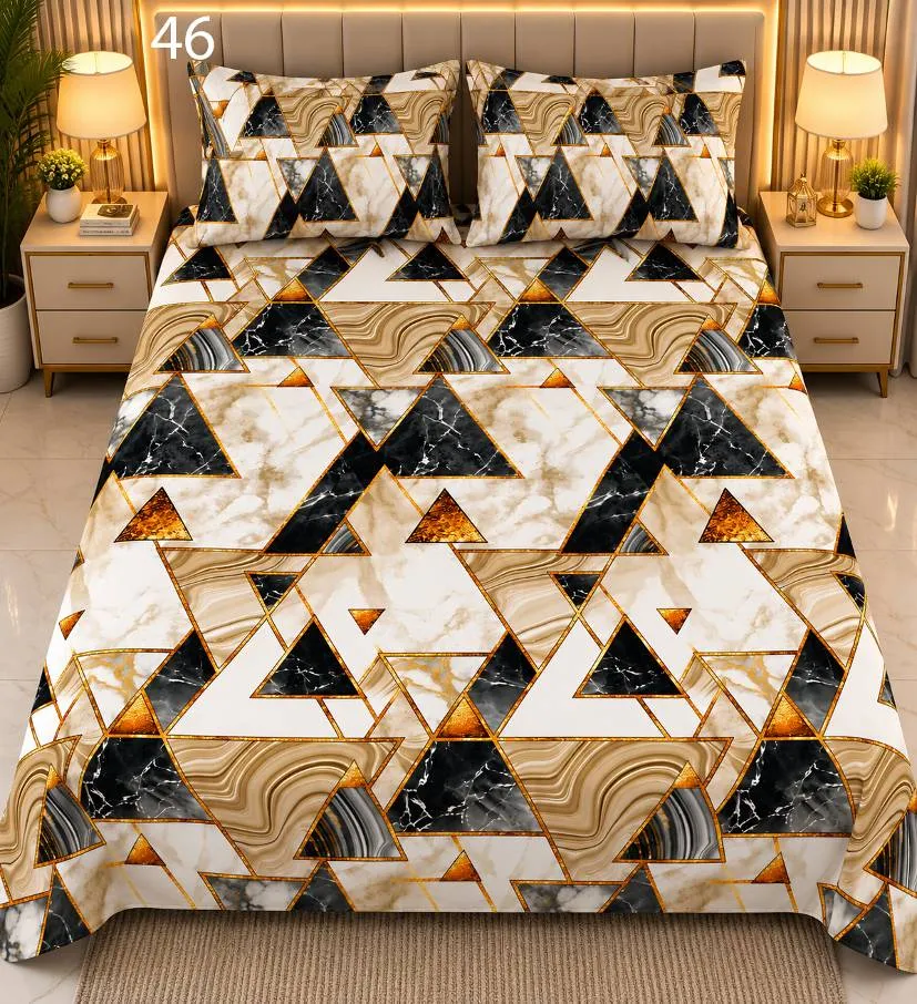 Marble Triangles Bedsheet Set