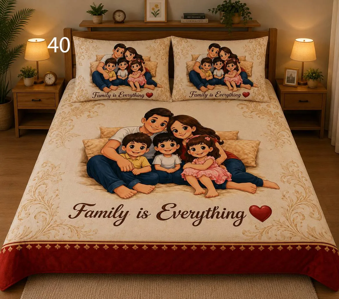 Family Is Everything Bedsheet Set